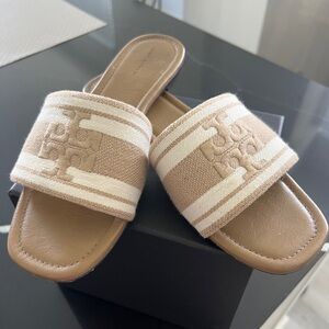 Tory Burch Double T Jacquard Slide